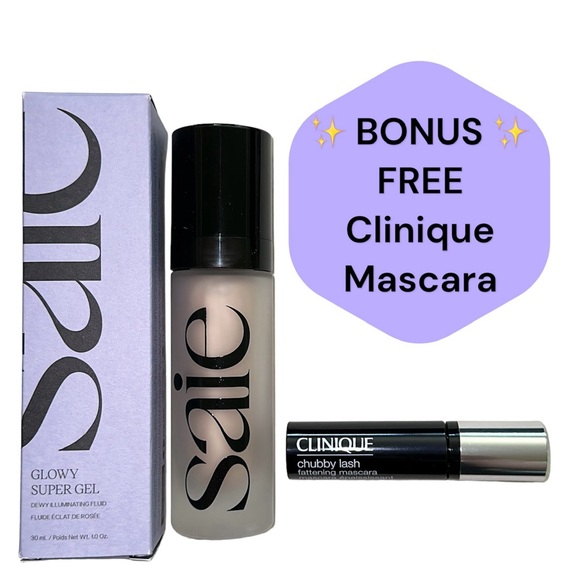 ✨💜NEW SAIE Glowy Super Gel Dewy Multipurpose Illuminator + FREE Bonus Clinique - Picture 1 of 7